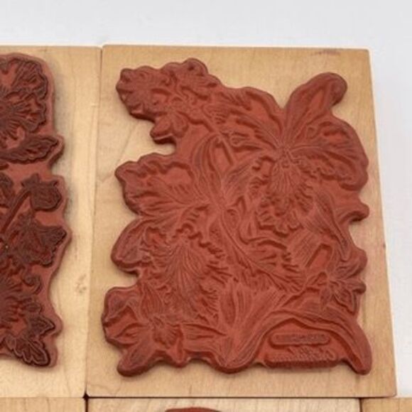 Lot of 6 Rubber Stamps for Crafting Floral Valentine’s Day Orchid Calla Lily - Picture 7 of 16